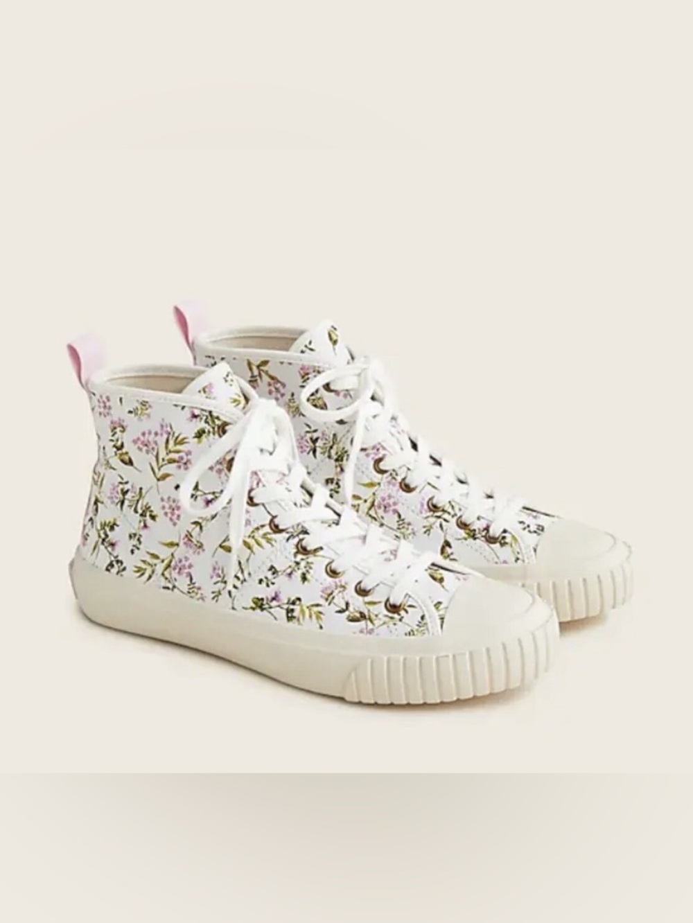 J.Crew Whisp Floral High-Top Canvas Sneakers Size 9